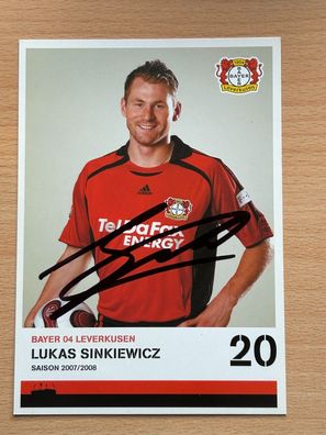 Lukas Sinkiewicz Bayer 04 Leverkusen Autogrammkarte original signiert #S2788