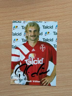 Rudi Völler Bayer 04 Leverkusen Autogrammkarte original signiert #S2813