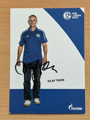 Olaf Thon FC Schalke 04 Autogrammkarte original signiert #S2826