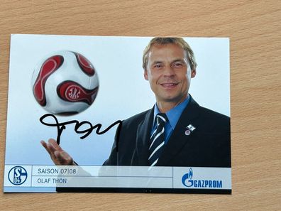 Olaf Thon FC Schalke 04 Autogrammkarte original signiert #S2964