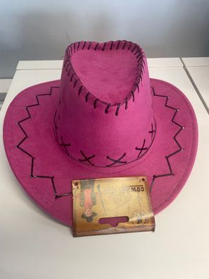 Cowboy Hut Kinder rosa , Cowgirl, Ideal für Fasching und Karneval