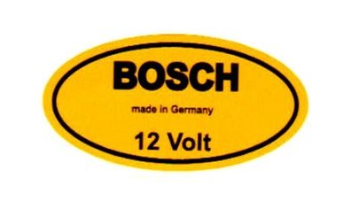 Aufkleber Klebeschild GELB BOSCH made in Germany 12 Volt FÜR VW T2 Transporter