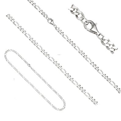 unisex Kette 5,3 mm Figarokette 925 Sterling Silber diamantiert 50 cm Halskette
