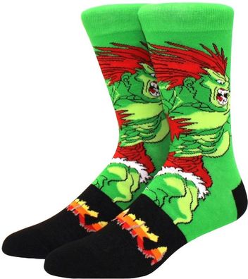 Jimmy Blanka Motivsocken Street Fighter Blanca Sport Cartoon Heroes Socken