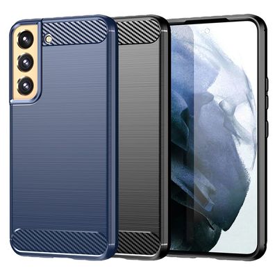 TPU Hülle für Samsung Galaxy S22 PLUS Carbon Fiber Skin Brushed Schutzcover Case