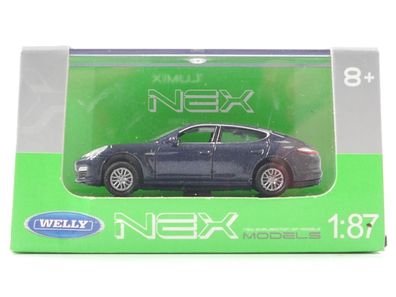 Welly H0 73142SW Modellauto "NEX Models" Porsche Panamera S d'blau-metallic 1:87