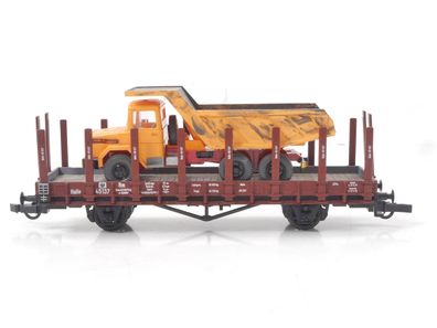 Roco H0 aus 44083 Güterwagen Rungenwagen mit Ladegut 45137 K.P.E.V. / NEM