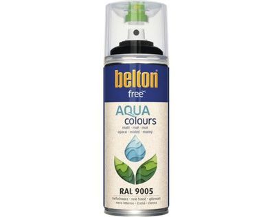 Belton Free Matt wasserbasierend 400 ml RAL 9005 tiefschwarz