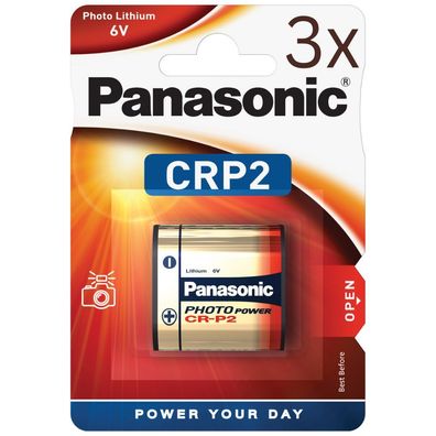 3x Panasonic CR-P2 6V 1400mAh Photo Batterie Lithium