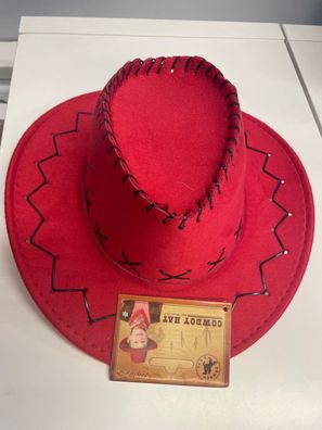 Cowboy Hut Kinder rot, Cowgirl, Ideal für Fasching und Karneval
