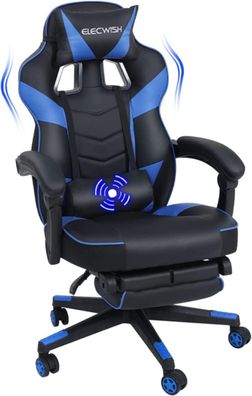 Puluomis Gaming Stuhl, Bürostuhl mit Fußstütze, Racing Stuhl Gaming, PC-Stuhl