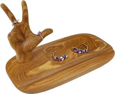 Wood Wedge Schmuckständer für Ketten Ohrringe Ringe | Jewelry Organizer Schmuck