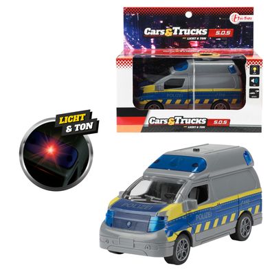 Toi-Toys - Spielzeugauto - Polizeibus S.O.S mit Rückzugsmotor (mit Licht & Ton)