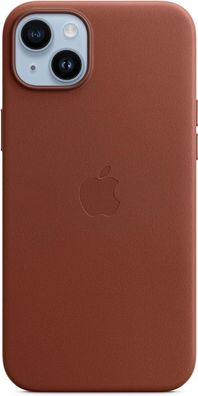Apple iPhone 14 Plus Leder Case MagSafe Back Cover Schutzhülle Handy braun