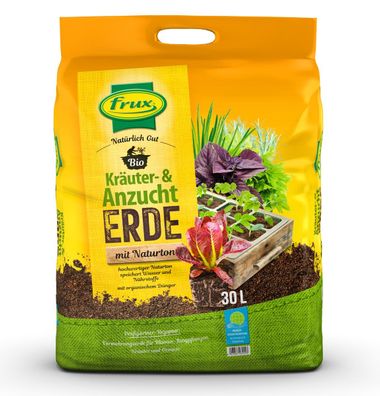 frux® Bio Kräuter- & Anzuchterde mit Naturton Natürlich Gut - 30 Liter