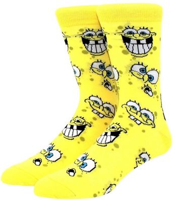Spongebob Gelbe Cartoon Motivsocken SpongeBob Schwammkopf Movie Heroes Socken