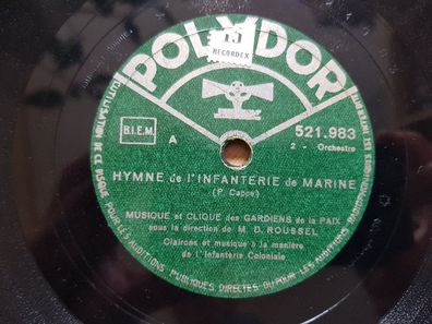 M.D. Roussel - Hymne de l'infanterie de marine Schellack 78 rpm