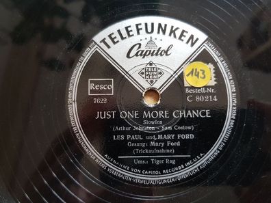 Les Paul/ Mary Ford - Tiger Rag/ Just one more chance Schellack 78 rpm