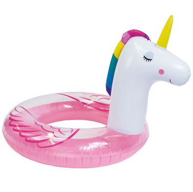 Schwimmring Einhorn Ø 104 cm PVC rosa weiß 80 kg Traglast Pool Spaß Baden Kinder