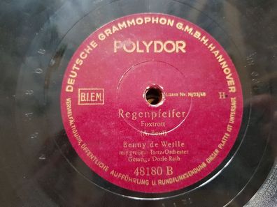 Benny de Weille - Irgendwann/ Regenpfeifer Schellack 78 rpm