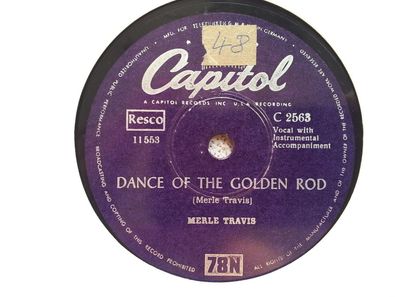 Merle Travis - Dance of the golden Rod/ Re-enlistment Blues Schellack 78 rpm