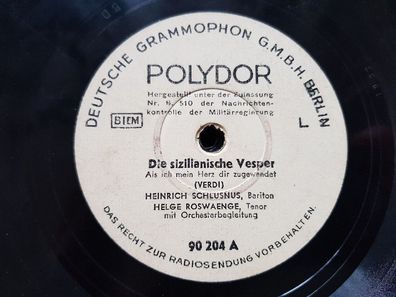 Heinrich Schlusnus - Die sizilianische Vesper Schellack 78 rpm