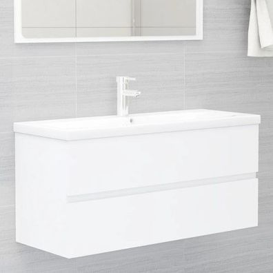 Waschbeckenunterschrank Weiß 100x38,5x45 cm Holzwerkstoff