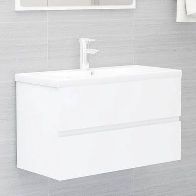 Waschbeckenunterschrank Weiß 80x38,5x45 cm Holzwerkstoff