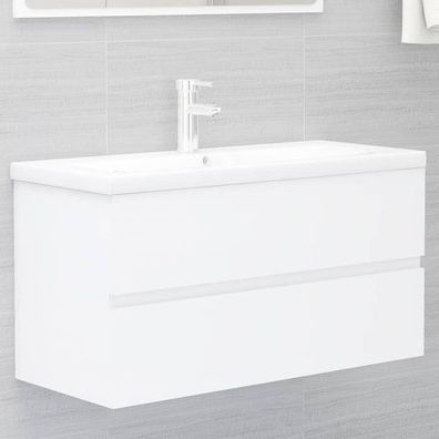 Waschbeckenunterschrank Weiß 90x38,5x45 cm Holzwerkstoff
