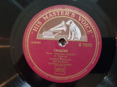 Maurice Chevalier - Valentine/ Place Pigalle Schellack 78 rpm
