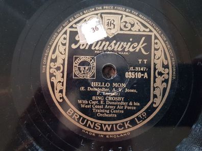 Bing Crosby - Hello Mom/ Poinciana Song of the tree Schellack 78 rpm