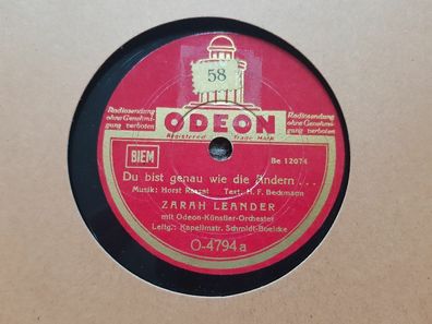 Zarah Leander - Du bist genau wie die Andern/ Ich bin eine Stimme Schellack 78