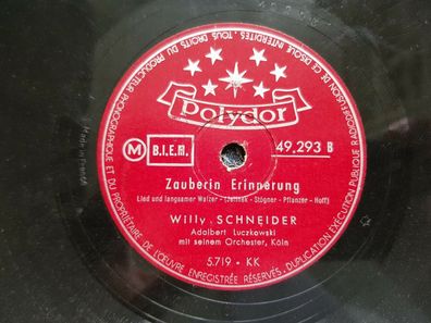 Willy Schneider: Das Jagdhaus in der Heide/ Zauberin Erinnerung Schellack 78 rpm