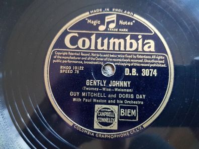 Guy Mitchell/ Doris Day - Gently Johnny/ A little kiss goodnight Schellack 78 rpm