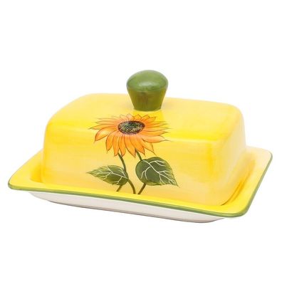 Butterdose Sonnenblume " Gelb - Grün Deko - Geschenke !!
