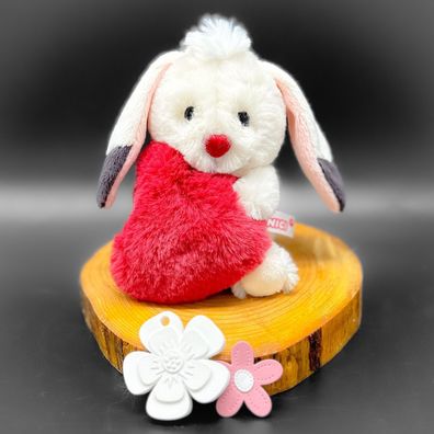 NICI Plüsch-Hase Niedliches Häschen mit rotem Herz Liebe Valentinstag Ostern Süß