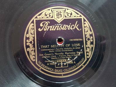 Joe Green's Novelty Marimba Band - That melody of love Schellack 78 rpm