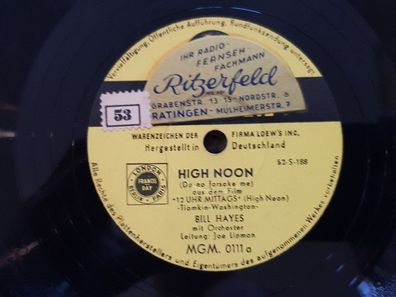 Bill Hayes - High noon/ Padam-Padam Schellack 78 rpm