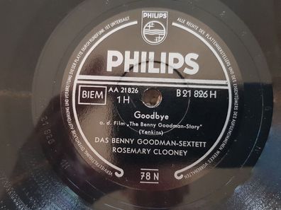 Benny Goodman Sextett/ Rosemary Clooney - Goodbye / A fine romance 78 rpm