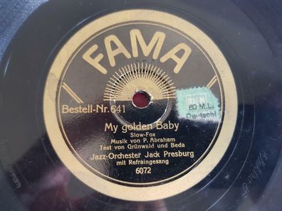Jack Presburg - My golden Baby/ La Paloma Wurlitzer-Orgel Schellack 78 rpm