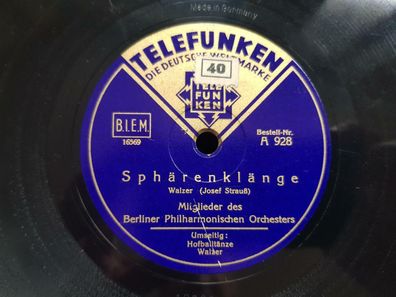 Berliner Philharmoniker - Sphärenklänge/ Hofballtänze Schellack 78 rpm
