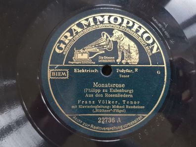 Franz Völker - Monatsrose/ Wilde Rose Schellack 78 rpm