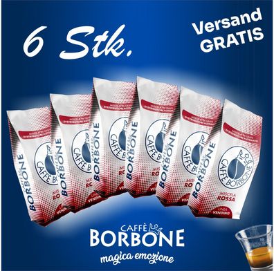 6 x Borbone Vending Rosso - Kaffee-Espresso-Bohnen 1 kg