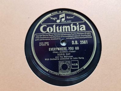 Doris Day & the Mellomen - Again/ Everywhere you go Schellack 78 rpm