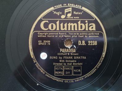 Frank Sinatra - I fall in love with you ev'ry day/ Paradise Schellack 78 rpm