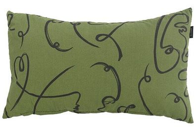 Kuschelkissen Faces green 50x30 cm 50% Polyester/50% Baumwolle