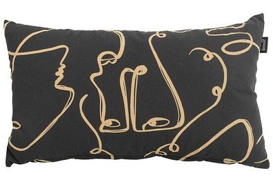 Kuschelkissen Faces black 50x30 cm 50% Polyester/50% Baumwolle