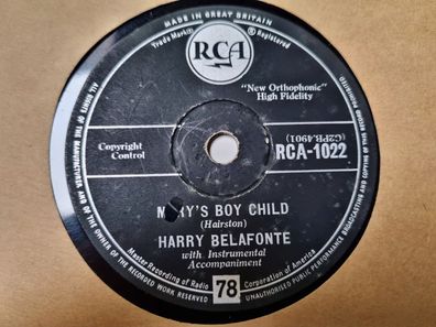 Harry Belafonte - Mary's boy child/ Eden was just like this Schellack Christmas