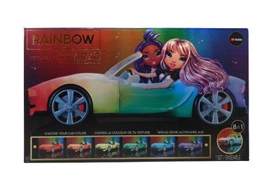 Rainbow High Colour Change Car Cabrio mit 8-in-1-LED-Leuchten beweglichen Rädern