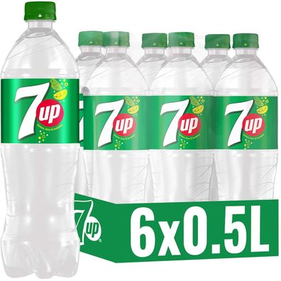 7UP, Limonade mit Limetten- und Zitronengeschmack EINWEG (6 x 0,5 l), Flasche